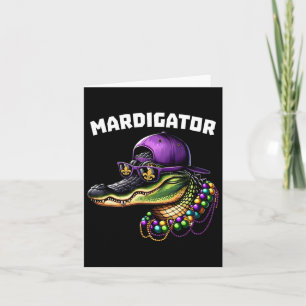Tarjeta Mardigator Funny Mardi Gras Costuma a los hombres