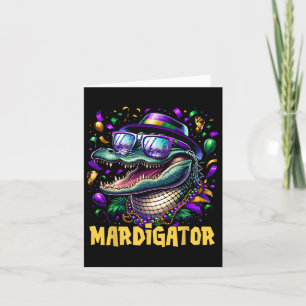 Tarjeta Mardigator Funny Mardi Gras Costuma a los hombres 