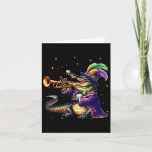 Tarjeta Mardigator Mardi Gras Alligator Costume Hombres Mu