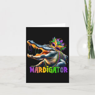 Tarjeta Mardigator Mardi Gras Alligator Costume Hombres Mu