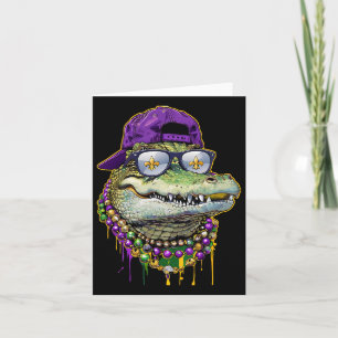 Tarjeta Mardigator Mardi Gras Alligator Costume Hombres Mu