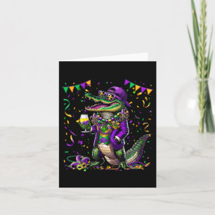 Tarjeta Mardigator Mardi Gras Alligator Costume Hombres Mu
