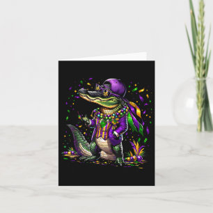 Tarjeta Mardigator Mardi Gras Alligator Costume Hombres Mu