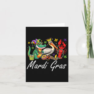 Tarjeta Mardigator Mardi Gras Alligator Hombres Mujeres Ma