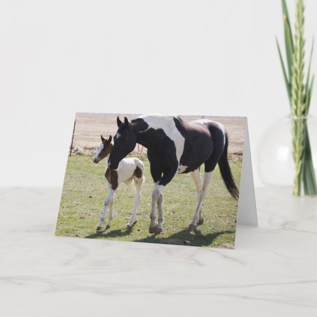 Tarjeta Mare y Filly Walking (Anverso)