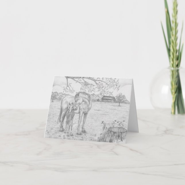 Tarjeta Mare y Foal (Anverso)