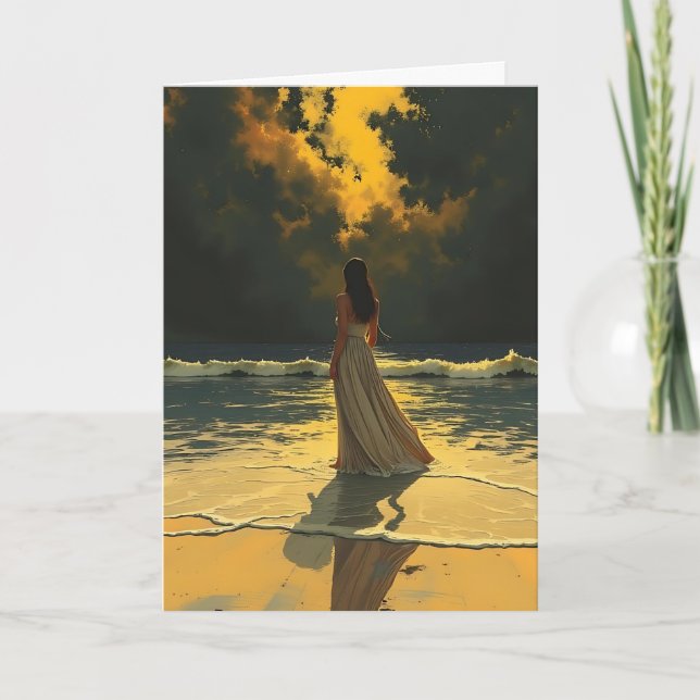 Tarjeta Marea Dorada de Soledad | Mareas Celestiales en Bl (Anverso)