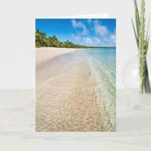 Tarjeta Marea Oceánica En Una Playa Tropical