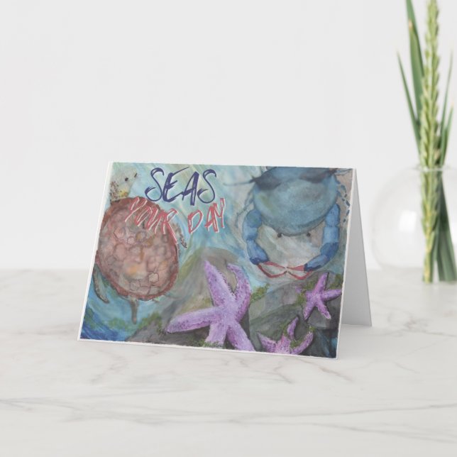 Tarjeta Marea tu día cualquier ocasión acuarela (Anverso)