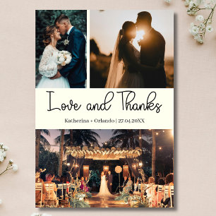 Tarjeta Marfil Amor y Gracias Tres Foto Boda