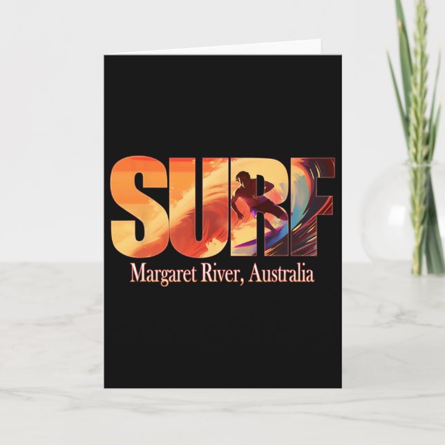 Tarjeta Margaret River, Australia Beach Surfing  (Anverso)