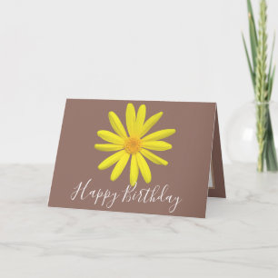Tarjeta Margarita Amarilla Brillante Cumpleaños Botánico M