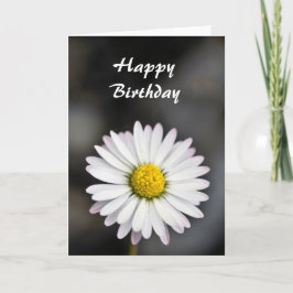 Tarjeta Margarita blanca del cumpleaños y amarilla hermosa