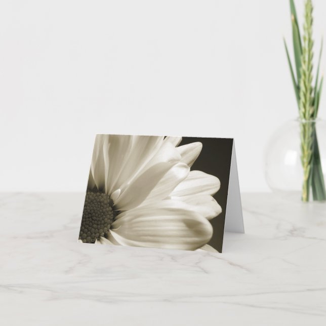 Tarjeta Margarita blanco y negro Notecard (Anverso)