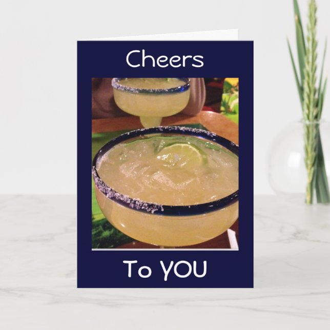 TARJETA MARGARITA=CHEERS PARA SU CUMPLEAÑOS (Anverso)