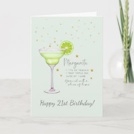 Tarjeta Margarita Cocktail 21st Happy Birthday Card