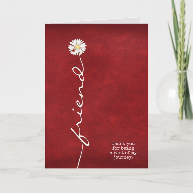 Tarjeta margarita con ladybugs para un amigo gracias (Anverso)