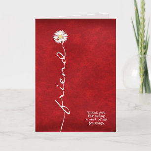 Tarjeta margarita con ladybugs para un amigo gracias