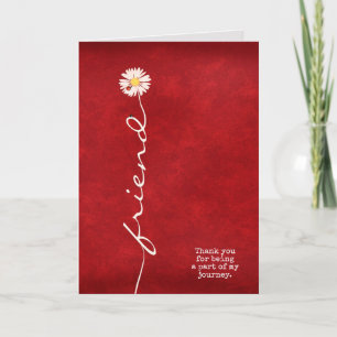 Tarjeta margarita con ladybugs para un amigo gracias