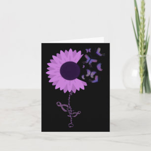Tarjeta Margarita de cinta púrpura de girasol 