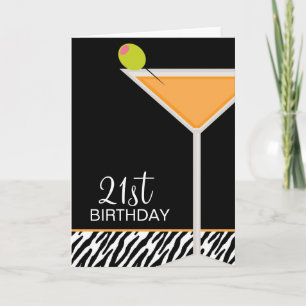 Tarjeta Margarita de Naranja y Estampado de Cebra