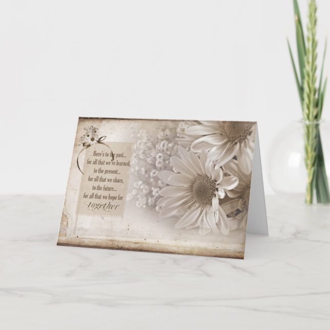 Tarjeta Margarita del aniversario para el cónyuge (Anverso)