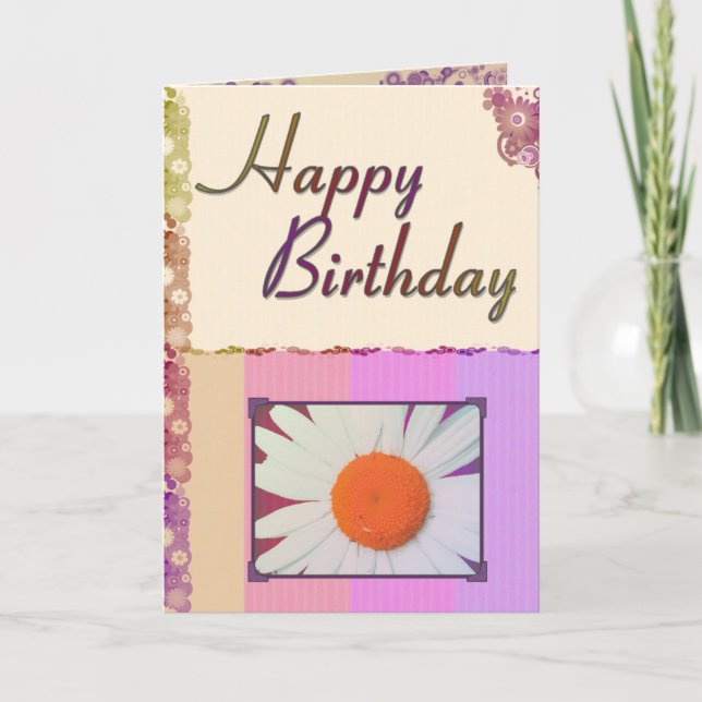 Tarjeta Margarita del feliz cumpleaños (Anverso)