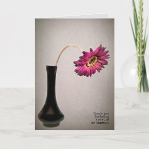 Tarjeta Margarita gerbera rosa gracias