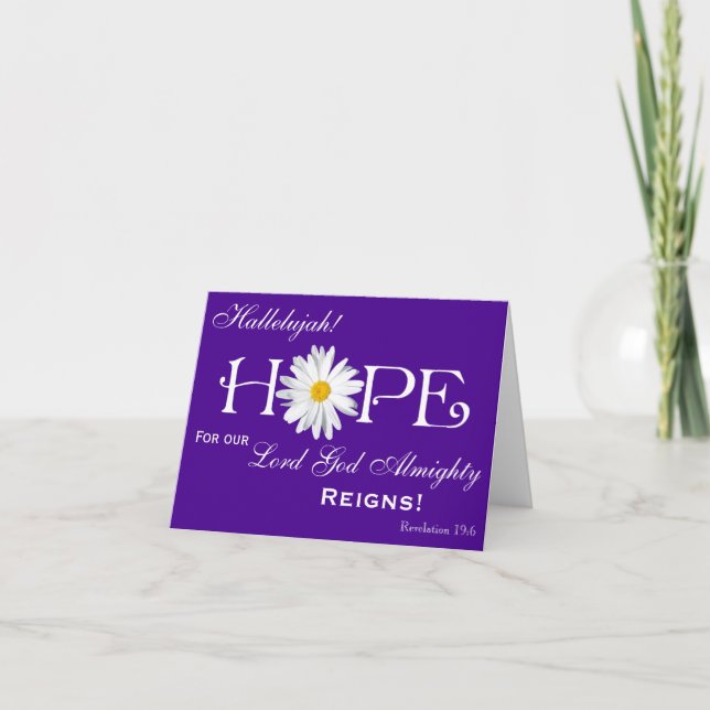 Tarjeta Margarita Shasta ¡Esperanza Aleluya! ¡El Señor Dio (Anverso)