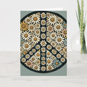 Tarjeta Margaritas con signo de paz