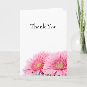 Tarjeta Margaritas Gerbera Rosadas Fotografía Elegante