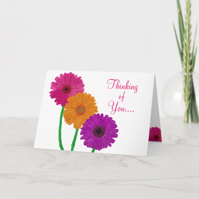 Tarjeta Margaritas pintadas del Gerbera (Anverso)