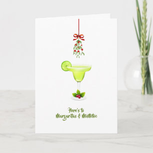 Tarjeta Margaritas y Navidades Mistletoe saludan