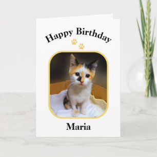 Tarjeta Maria Calico Kitten Happy Birday Card
