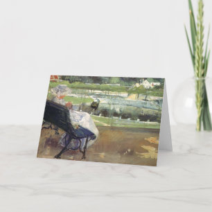 Tarjeta Maria Cassatt- Lydia que se sienta en un pórtico,
