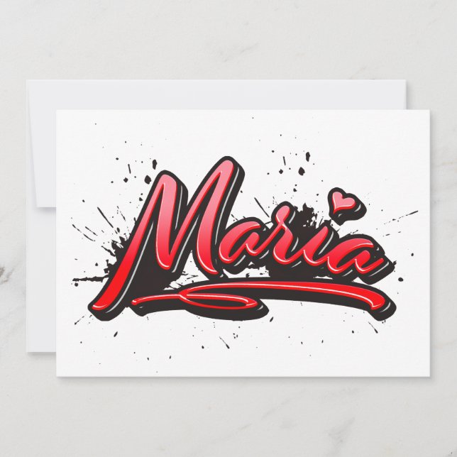 Tarjeta Maria Heart Splash Graffiti Karte (Anverso)