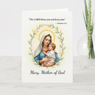 Tarjeta María Madre de Dios Paz y Bendiciones Escritura