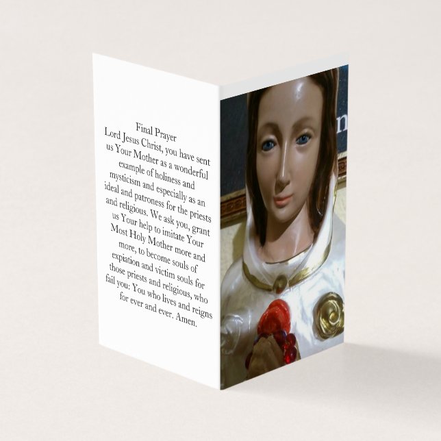 Tarjeta Maria Rosa Mystica Preyer Card (Exterior)