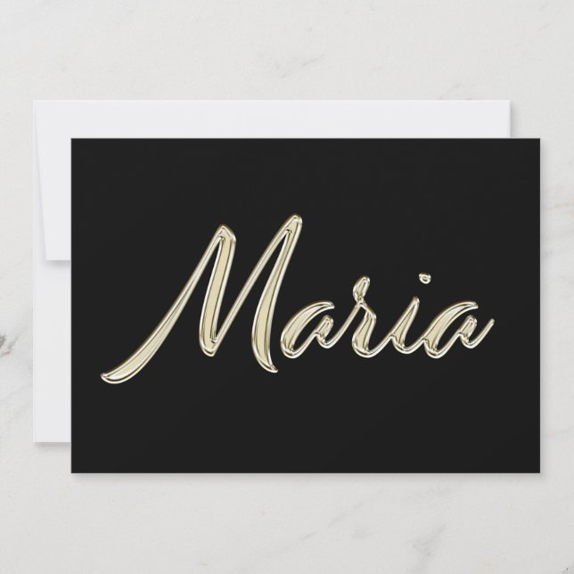 Tarjeta Maria white gold Handwriting Karte (Anverso)