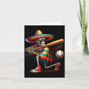 Tarjeta Mariachi esqueleto béisbol cinco de mayo mexicano