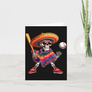 Tarjeta Mariachi esqueleto béisbol cinco de mayo mexicano
