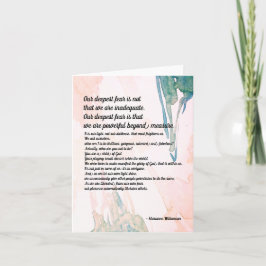Tarjeta Marianne Williamson Deepest Fear Quote Blank