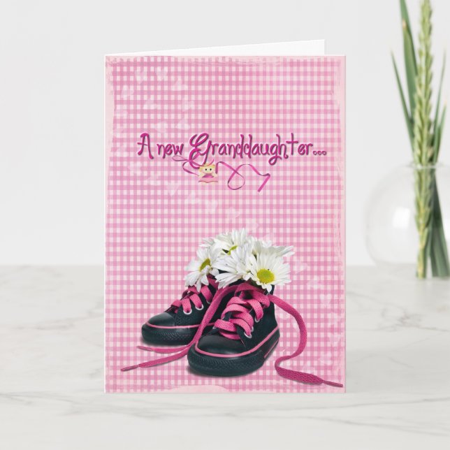 Tarjeta maricones en el zapato de nieta nueva (Anverso)
