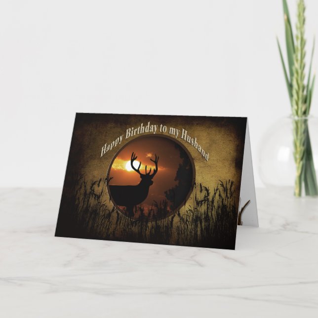 TARJETA MARIDO DE CUMPLEAÑOS - DEER HUNTER (Anverso)