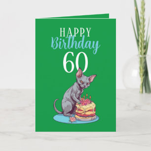 Tarjeta Marido de Esfinx Verde y Azul lindo 60 cumpleaños