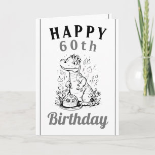 Tarjeta Marido de Trex Blanco y Gris Cuto 60 cumpleaños