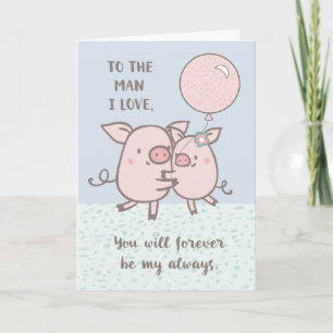 Tarjeta Marido feliz aniversario de Cum Pigs