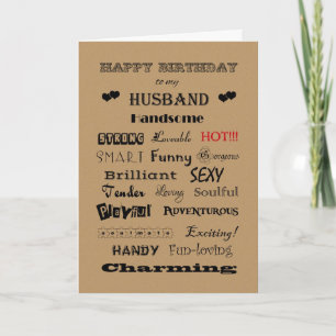 Tarjeta Marido feliz cumpleaños palabras de elogio