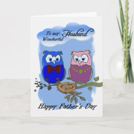 Tarjeta Marido / Feliz Día del Padre - Lechuzas Personaliz