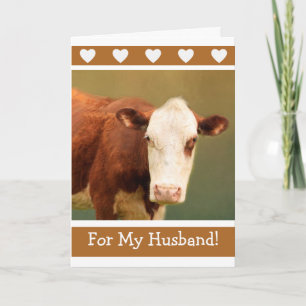 Tarjeta Marido Funny Cow Feliz cumpleaños